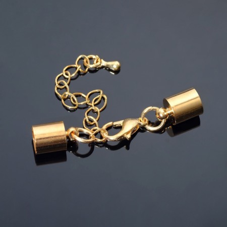 Karabin castle (set of 5 pcs.), 12 × 7 mm with an extension cord and squeezing round endings 11 × 7 mm (internal 6.5 mm)