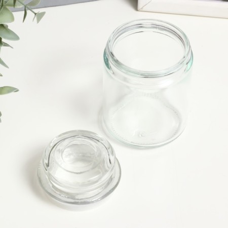 Bank for candles glass with a lid is transparent 11x6.8x6.8 cm-1