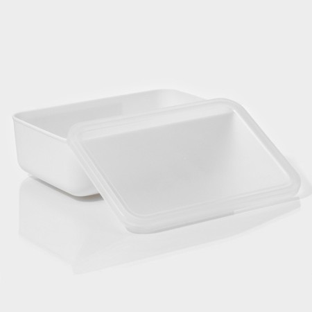 Storage container with lid LadOM "E LECTY", 26 × 18 × 8 cm, white color-3