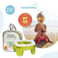 Handypotty road pot in a proprietary bag, lime color