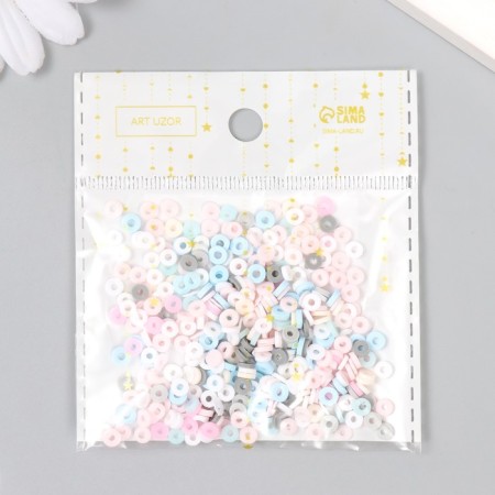 Beads for the creativity of PVC "Rings marshmallows" set ≈ 330 pcs 0.1x0.4x0.4 cm-3