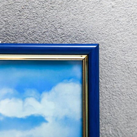 Photo frame 30x40 (584r) Blue malachite with gold (plastic screen)-1