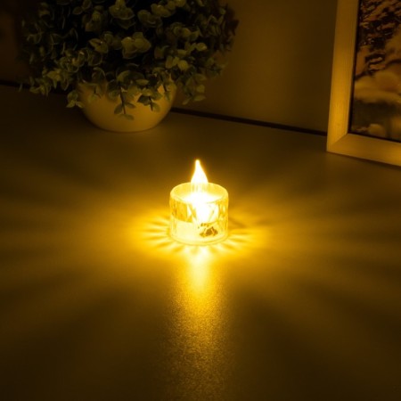 Night "Candle" LED from batteries transparent 3xlr41 3.5x3.5x5 cm-3