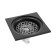 Zein gap, 100x100 mm, vertical, with a grid for hair retention, stainless steel, gray