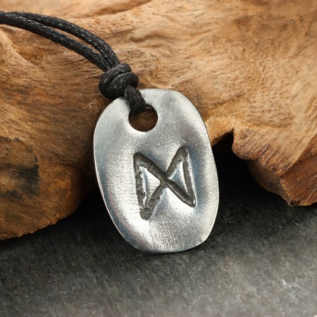 Amulet "Scandinavian runes", rune dagaz, 21x29mm, metal-1