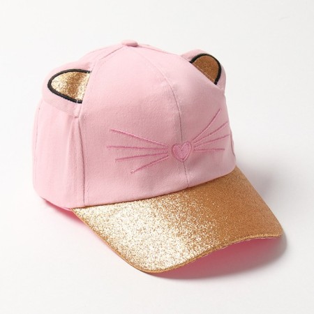 Cap for girls minku "cat" color pink, river 52
