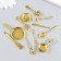 Decor for creativity PVC "Kitchen utensils" 11 objects gold 4x2x1 cm