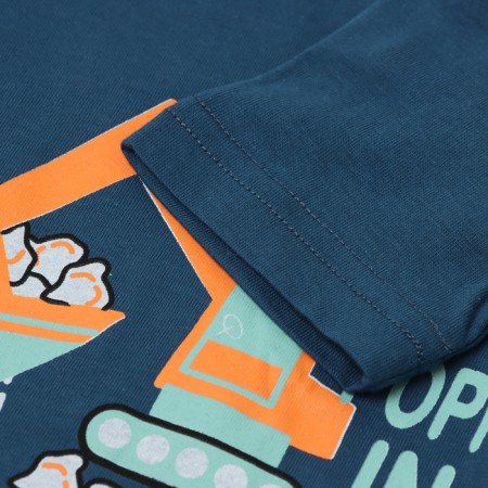 Set for a boy (T-shirt/shorts) "Excavator", color T. Sini/Green, p. 104-110-2