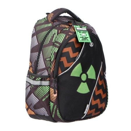 Youth backpack 40 x 30 x 16 cm, with an ergonomic back, with a luminous element of optical-fiber threads, Seventeen, Optical Fiber-2