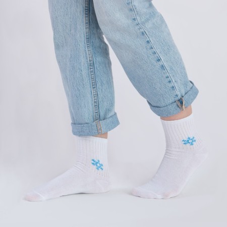 Women's socks minku "snowflake", white color, size 38-39 (25 cm)-3