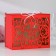 Family bank with monograms, 24x14x20 cm, red