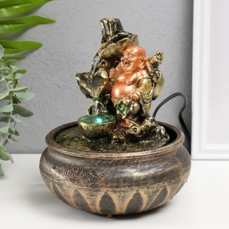 Table fountain with backlight "Hothee at the waterfall" 22.5x16x16 cm-2