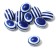 Bead "striped" oval, 1.2 × 0.9 × 0.9 cm, (set 10 pcs.), The color is white-blue