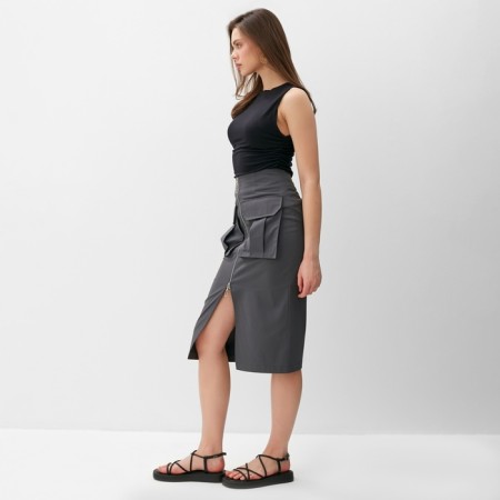 Women's skirt with Minaku: Safari color graphite, river 44-4