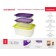 A set of plastic containers with Oursson steam.