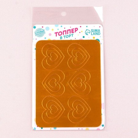 Decoration for the cake "Classic hearts", color gold-2