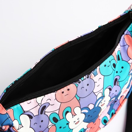 Youth bag with zipper, colorful/green color-5