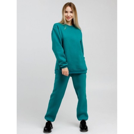 Women's sweated sweatshirt, size 54, turquoise color-12