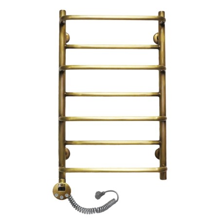 Domoterm electric heated towel rail "Orpheus", 500 x 700 mm, 7 crossbars, left, bronze