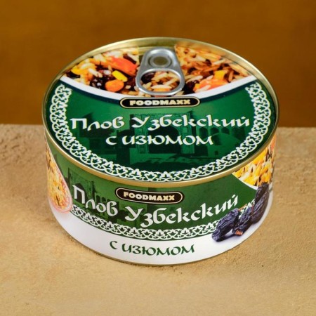 Uzbek Plov "Festive" with raisins, 325g, canned-2