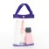 Cosmetic bag on the button, purple/transparent color