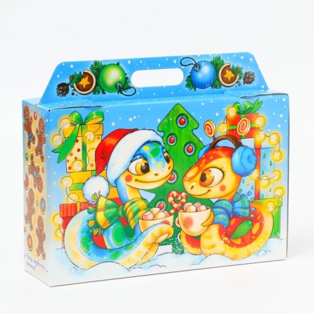 New Year. Gift box New Year's portfolio wide "snake" with a game and animation 31 x 8.5 x 20.3 cm.-2