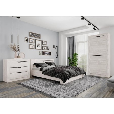 Lonardo bedside table, 600 × 378 × 432 mm, color concrete pine light / graphite-1