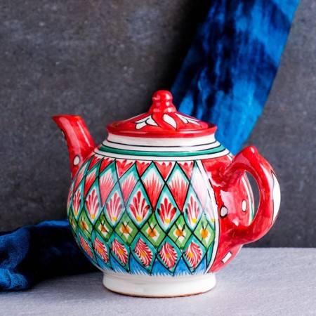 Rishtan ceramics "Patterns", 800 ml, red-1