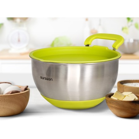 Mixing bowl with Oursson lid, color green apple, 2.8 liters-8