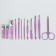 Manicure set, 12 objects, in case, lilac color