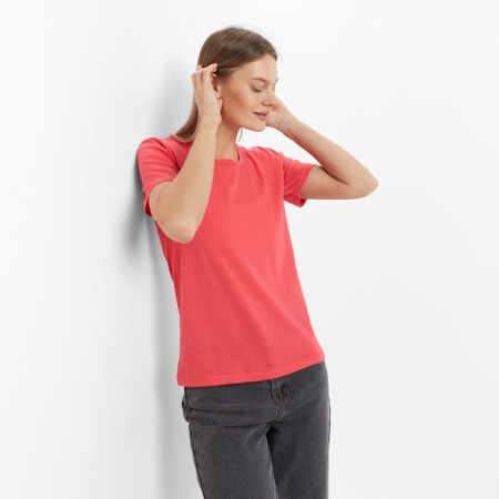 T -shirt female, coral color, size 44-3