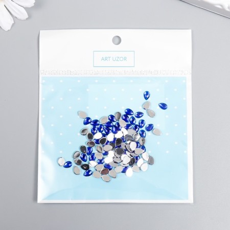 Decor for creativity Plastic "Rhinestones. Drive. Indigo" set of 100 pcs 0.6x0.4 cm-4