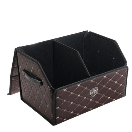 Organizer COFR in the trunk of the car HT-097, bag 48 × 32 × 30 cm, brown, eco-leather-1