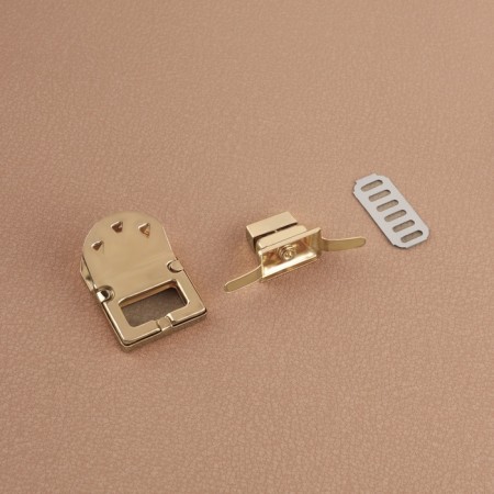 Bag's fastener, 2.3 × 3.5 cm, gold color-3