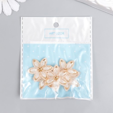 Decor for creativity plastic "Crystal flower" Transparent 3x3 cm-3