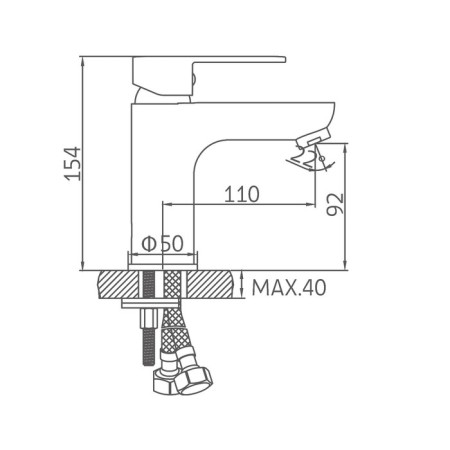 Accoona A9054 shell mixer, single -leaf, brass, chrome-5