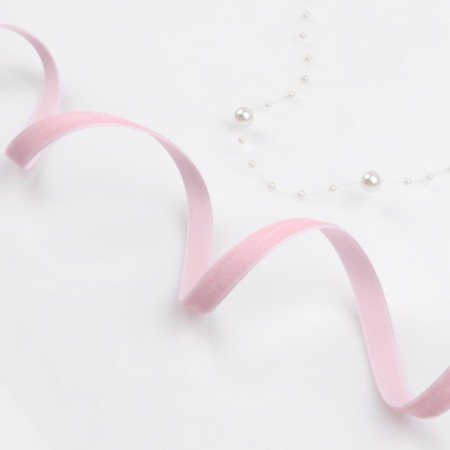Velvet tape, 10 mm, 18 ± 1 m, pink color No. 08-1