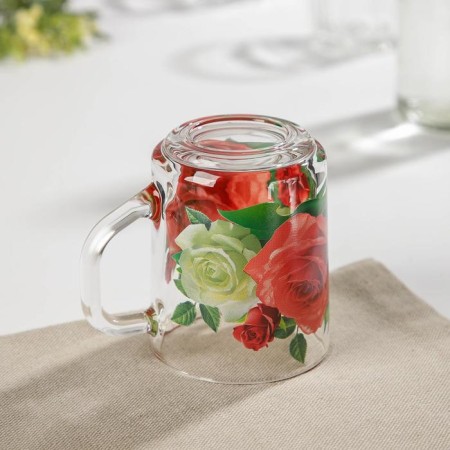 Glass mug "Flower itself", 250 ml, MIX drawing-2