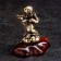 Souvenir "Angel is a thoughtful", brass, amber, 2x3x3.5 cm