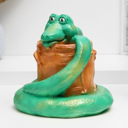 Figure "Snake on the barrel" Green, 20x20cm-1