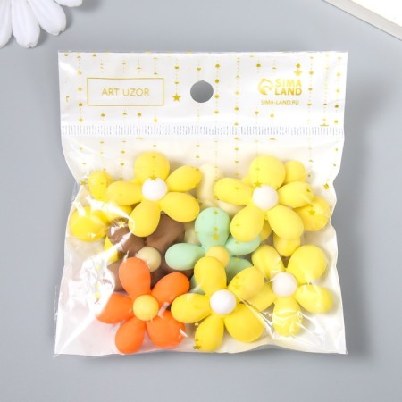 Busina for creativity plastic "Bright chamomile" matte mix 1.2x3.2x3.2 cm-3