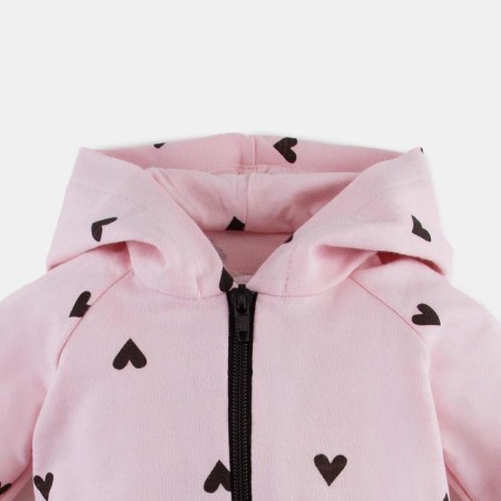 Kit: sweatshirt and pants crumb I am "hearts", pink, height 74-80 cm-1