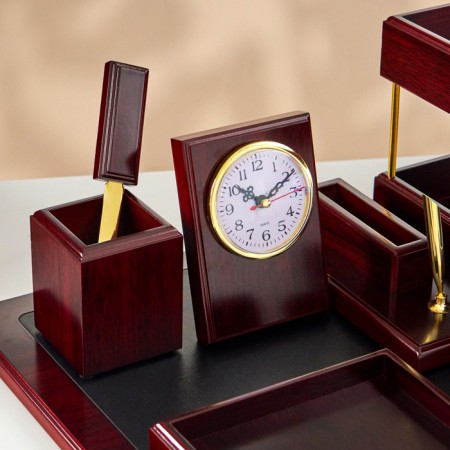 Table set 5V1 with clock, cherry-3