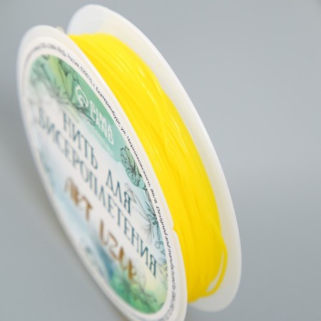 Elastic band for weaving "bright yellow" winding 10 m, width 0.8 mm 6.5x6.5x1.3 cm-2