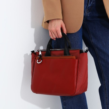 Bag-tout on zipper, red color-8