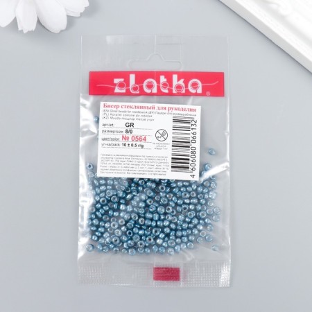 Beads "Zlatka" 08/0, 3 mm, 10 g 0564 turquoise-2
