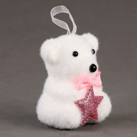A toy of foam "Bear" with a pink bow, 8 cm-1