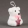 A toy of foam "Bear" with a pink bow, 8 cm