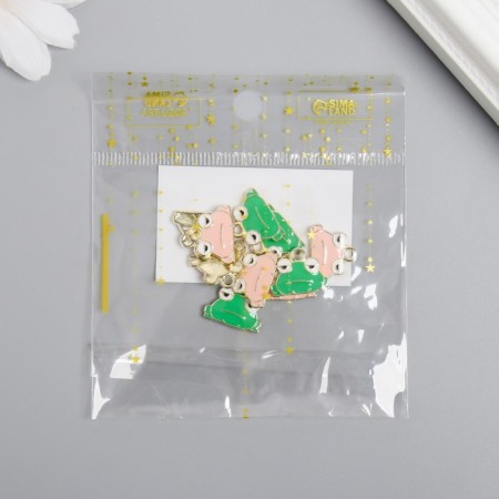 Decor for creativity metal, enamel "Frog" mix 1.2x1.5 cm-2
