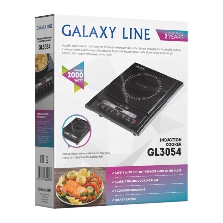 Induction tile Galaxy GL 3054, 2000 watts, 1 burner, 7 levels, black-3